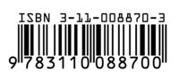Barcode für ISBN 978-3-11-008870-0